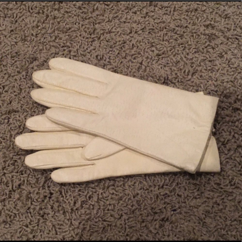 Genuine Leather Gloves | Cream | Size 7 1/2 (S)